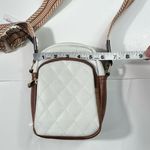 Bostanten Vegan Leather Brown Woven Pattern Wide Strap Crossbody Bag NWT Travel White Photo 6