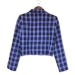 Vince Camuto  Purple Black Plaid Cropped Blazer Jacket‎ Size Medium New Photo 1