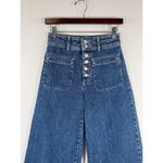 We The Free People Womens Jeans Blue Colette Wide Leg Utility Button Fly Size 25 Photo 6
