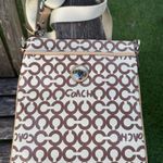 Coach NWT ‎ Brown Coated Canvas Leah Op Art Swingpack 42420 S Photo 0