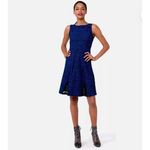 Leota  Women's Cynthia Sleeveless A-Line Dress Black/Blue, women size 2L‎ Photo 11