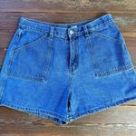 Vintage Too Hot 100% Cotton Denim Cargo Style Shorts ~ Size 12 (Modern 8) 🍄 Blue Photo 5