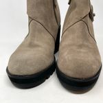 Eileen Fisher Tinker Suede Strap Wedge Ankle Bootie Boots Taupe Beige womens 10 Photo 3