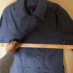 Tripp NYC  Gray Double-Breasted Cotton Jacket - Military Style Pea Coat L Photo 5