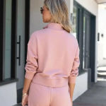 VICI NWT Williams Cotton Henley Sweatshirt Blush Pink Photo 1