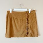 Zeagoo  | Tan Faux Suede Lace Up Mini Skirt Sz XL Photo 0