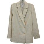 House of Harlow 1960 Double Breasted Linen Blazer Size XS White Photo 0