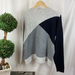 J.Crew Gray & Black Colorblock Long Sleeve Crew Neck Sweater NEW L Photo 2