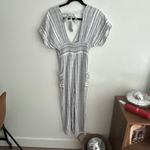 l*space Striped Jumpsuit‎ V-Neck Tie Back Pockets Casual Summer Romper Photo 8