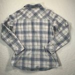 Columbia Button Down Shirt Women’s Small Blue White Gingham Drawstring Waist Photo 6