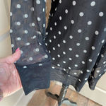 Chico's  women polka dot mesh whimsy goth cardigan v-neck Sz XS stretching Photo 3