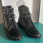 Vince Camuto Women’s VC Talorini Smooth Velvet Granite Peak Studded Combat Boots Photo 2
