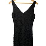 Etoile Beaded Lace V Neck Scallop Lined Vintage Y2K Dress Black XS Photo 1