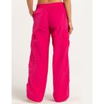 Full Tilt  Womens Pants Sz M Hot Pink Parachute Cargo Crinkle Nylon Toggle Photo 5