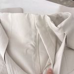 ZARA  High Rise Ecru Cream Straight Leg Trousers with Waist Tie Size Small Photo 5