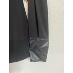 Bailey44  split sleeve black blouse faux leather cuff size XS Photo 3