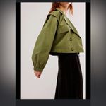 Free People NWOT  Looking Glass Cropped Trench Coat in Loden color Small Photo 9