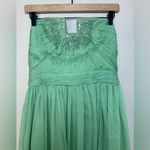 Halston Heritage  Meadow Embellished Mint Green Strapless Chiffon Mini Dress 6 Photo 7