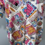 Hunt Club  Vintage Button Down Shirt Medium Cat Earth Heart Postcard Home Pear Photo 3