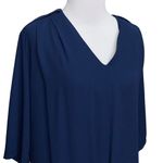 Lenny B. Paris Navy Mixed Media Dress Robe Large Blue Photo 1