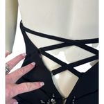 Xcite Black Strapless ruched sequined prom dress sexy lpw back size 4 Photo 9