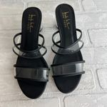 Nicole Miller Clear Heels Mules Sandals Womens 8.5 Slip On Black Rollie Photo 11