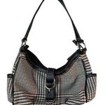 CHAPS  Houndstooth Plaid Check Black Tan Shoulder Hand Bag Purse Y2k Never Used Photo 0