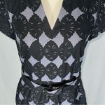 Boden • Purple Grey Black Floral Patterned Dress W/Belt Size 6R Photo 1