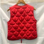 Sans Souci  Red Padded Puffed Vest Tie Front Winter Small Casual Outdoor Coquette Photo 4