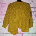 Molly Bracken  MUSTARD YELLOW  CHUNKY KNIT OPEN WATERFALL HI LOW CARDIGAN S/M Photo 1