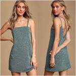Lulus LULU’S Aberdeen Sage Green Ribbed Strappy Sheath Dress Photo 1