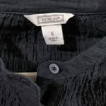 Point Sur J. Crew Womens Size Small Black Button Up Crinkle Long Sleeve Blouse Photo 4