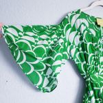 Anthropologie  Maeve Green and White Abstract Blouse Photo 3