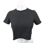 ZARA Women's Black Short Sleeves Raw Hem Pullover Crop Tee T-Shirt Top Size S Photo 0