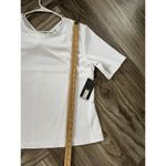 Worthington Women Top OX White Crop Cutout Twist Fitted Short Sleeve Photo 5