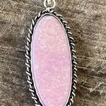925 sterling silver Pink Opal Necklace Leather Handmade gemstone womens jewelry Photo 6
