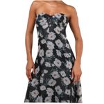Lulus Chic Preciousness Black Floral Organza Bustier Maxi Long Dress Size Small Photo 2