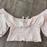 Charlie Holiday  Pink Floral Smocked Blouse Photo 1