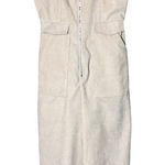 Nasty Gal Corduroy Cream Zip Up Jumpsuit Size 6 Photo 0