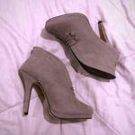 Apt. 9  Suede Taupe Ankle Heeled Booties | Boots | Pumps Photo 1