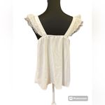 White Ruffle Sleeve Tank Size M Photo 1