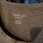 American Eagle Brown Waffle  Sleeve Long Shirt Small Photo 2