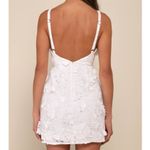 Lulus NWT Exceedingly Lovely White Applique 3D Floral Backless Mini Dress Small Photo 5