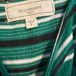 No Comment  Wide Leg Green Striped Jumpsuit Adjustable Straps Photo 1
