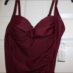 Fashion world | twist front burgundy tankini Red Size M Photo 3