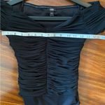 EXPRESS Black Ruched Body Contour bodysuit size small Photo 7