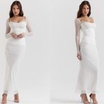 House Of CB NWOT  'Katarina' White Corset Long Sleeves Maxi Dress sz S plus cup Photo 2