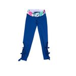 Lilly Pulitzer Luxletic Weekender Capri Leggings Blue Floral Print Bow Detail XS Photo 2