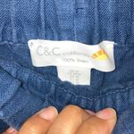 C&C California  blue linen cargo straight leg pants Medium #716 Photo 5