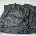 Peper Tee black Faux Leather Vest with Gold Accents. Size L Photo 10